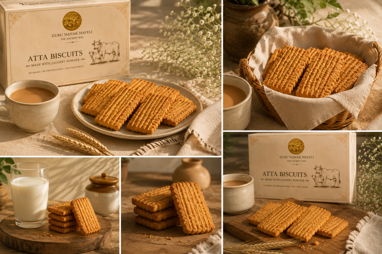 Atta Biscuits Made in Desi Ghee and Jaggery Powder