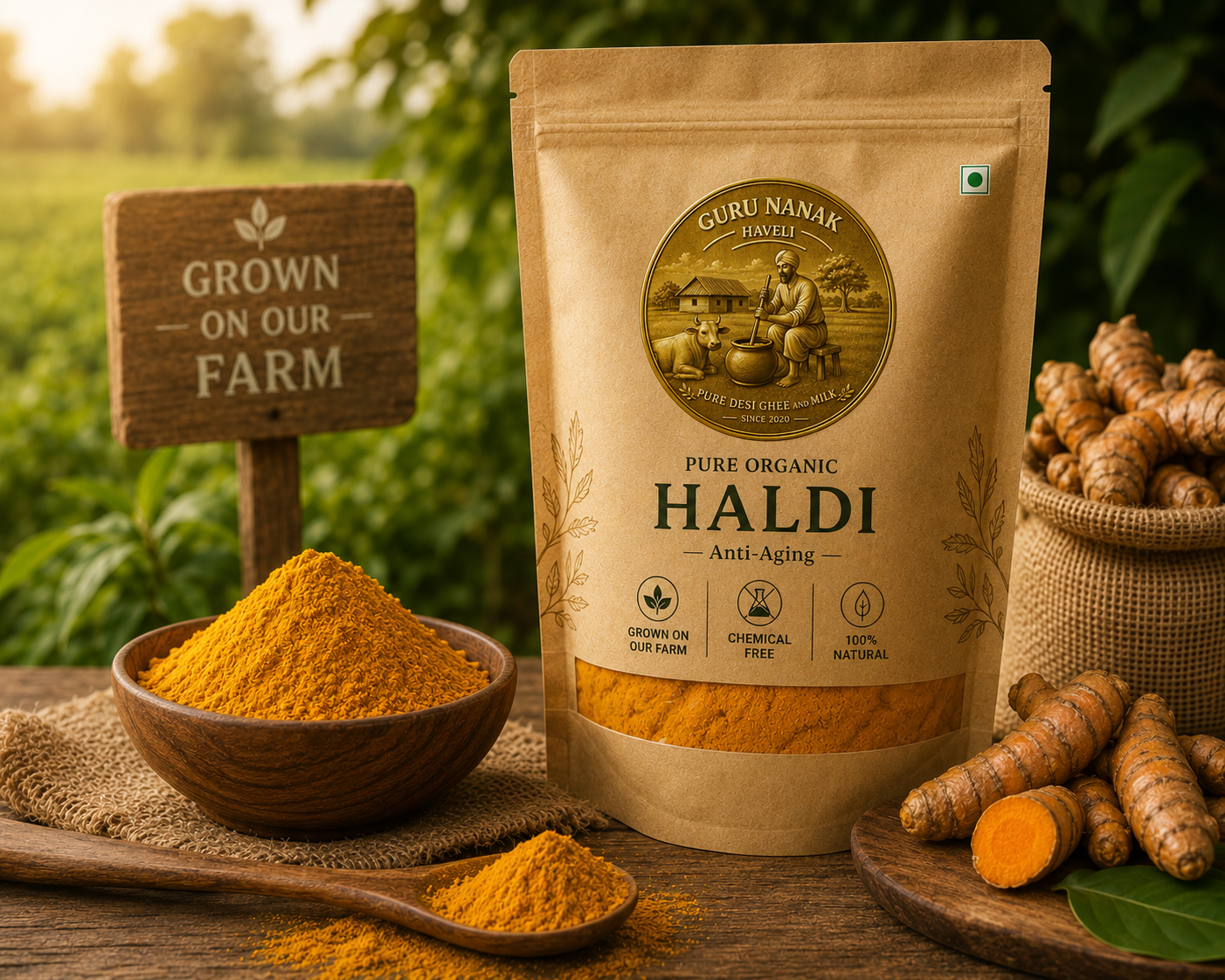 Pure Organic Haldi (Turmeric) with Ayurvedic Benefits